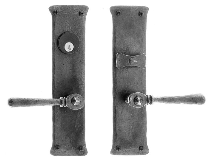 Greenwich Double Straight Lever Mortise Lock Set, Black