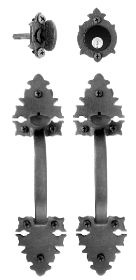 Large Warwick Double Handle Mortise Lock Set