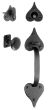 Large Cast Double Heart Handle & Knob Mortise Lock Entrance Set  