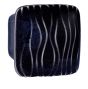Small Square Black with White Sea Grass Ceramic Cabinet Pull
