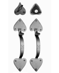 Forged Double Heart Double Handle Mortise Lock Set