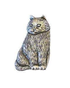 Antique Pewter Cat Cabinet Knob