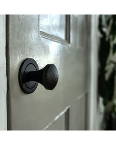 Iron Art Double Hammered Knob with Round Rose Passage Set