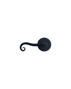 Iron Art Left Hand Scroll Lever with Round Rose
