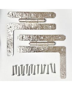 7" Flush HL Hinge Pair, Rough Nickel Finish