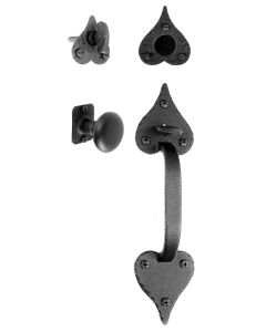 Large Cast Double Heart Handle & Knob Dummy Set