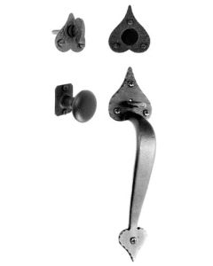 Heart Handle & Knob Dummy Set, Black