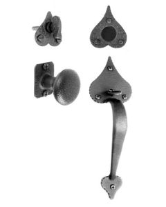 Large Heart Handle & Knob Dummy Set, Black