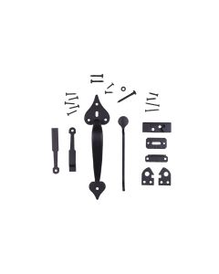 Heart Handle 4" Gate Thumb Latch Set, Black