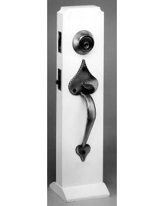 Heart Double Handle Drop Latch & Deadbolt Set Predrilled, Black