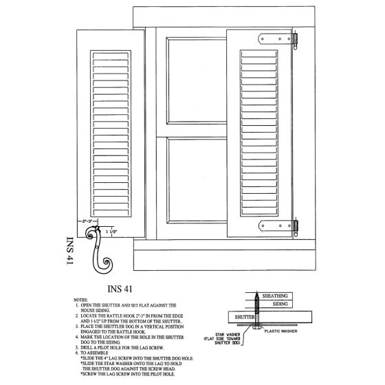 Large S Shutter Holdback, Pair