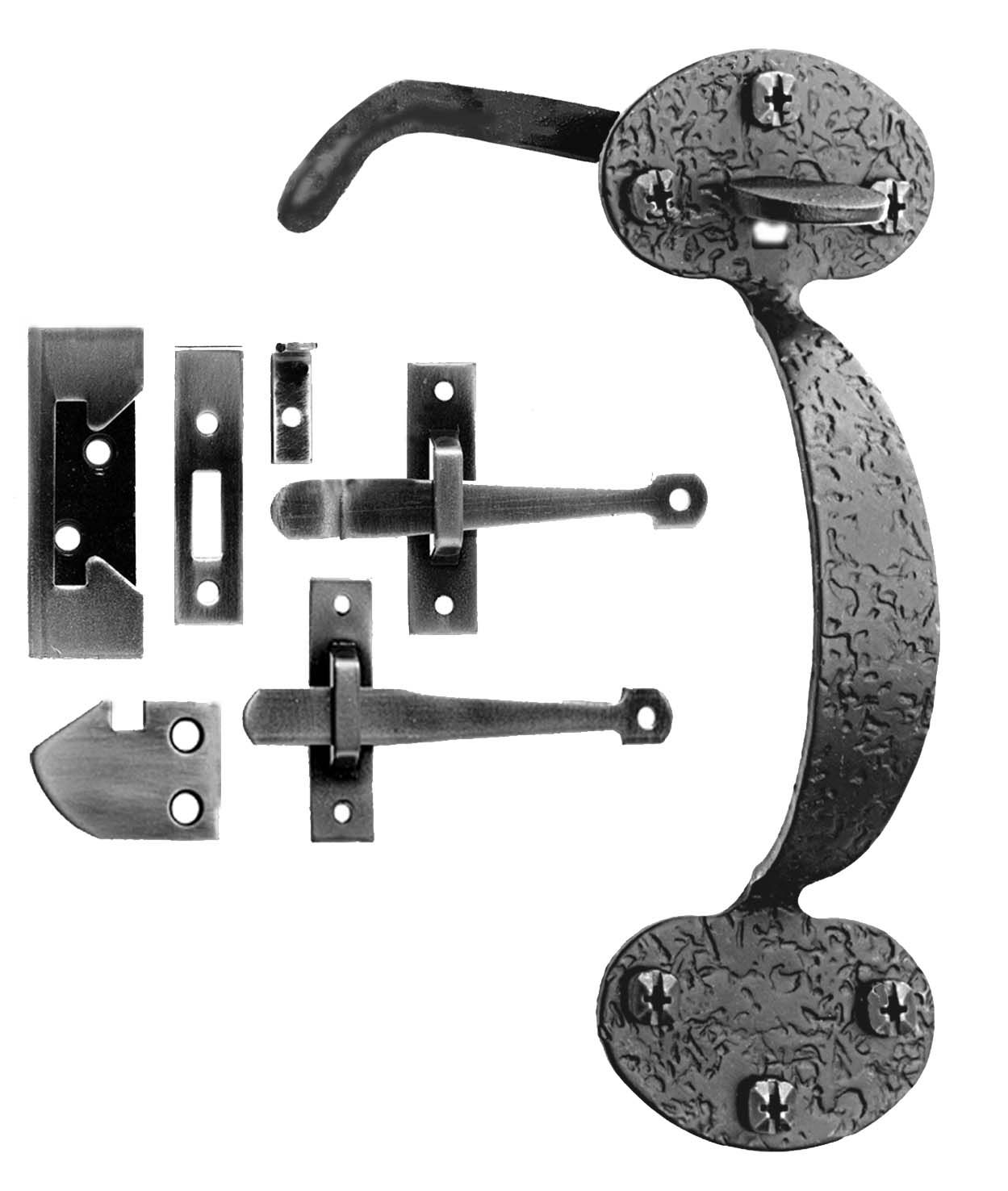 The Kings Bay Colonial Style Gate Thumb Latch Set In Solid Brass - Choose Your Finish