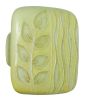 Large Square Yellow with Gold Sea Grass Ceramic Cabinet Pull