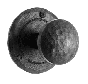 Iron Art Double Hammered Knob with Round Rose Privacy Set