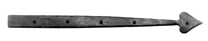 14" Forged Decorative Heart Dummy Strap