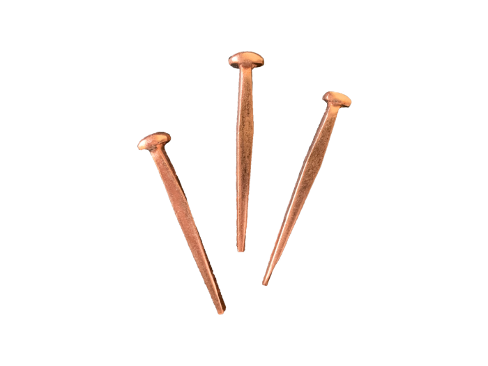 2-1/2" Square Cut Boat Nail, Copper Plated, 3-Pack