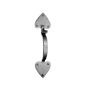 Forged Heart Door Pull with Thumb Piece