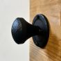 Iron Art Double Hammered Knob with Round Rose Privacy Set