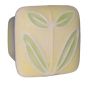 Small Square Yellow with Leaves Ceramic Cabinet Pull