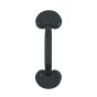 Heavy Duty Cast Large Bean Door Pull, Black
