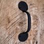 Hand Forged Large Bean Door Pull, Black