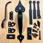 Heart Handle 3" Gate Thumb Latch Set, Black