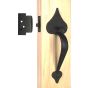 Large Heart Double Handle Drop Latch Set For Predilled Door, Black