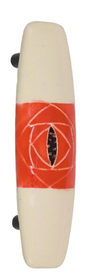 Small Pull Off-White with Square Orange Rose Ceramic Cabinet Pull