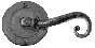 Iron Art Double Scroll with Round Rose Privacy Set