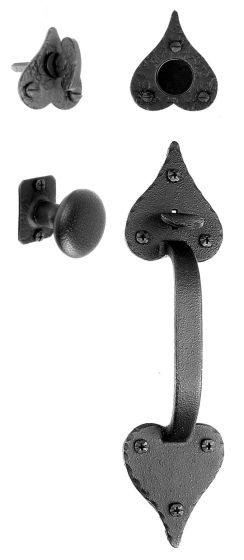 Large Cast Double Heart Handle & Knob Dummy Set