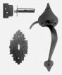 Heart Handle Drop Latch Set For Predrilled Door, Black