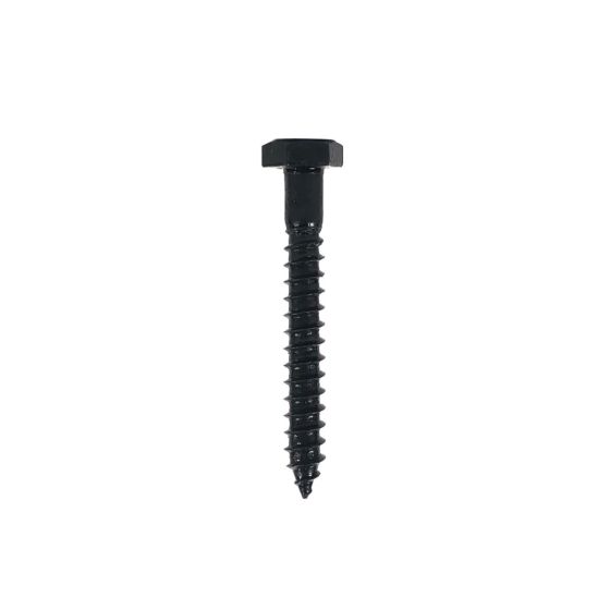 Black Stainless 2" x 1/4 Hex Head Lag Screw, Box 25