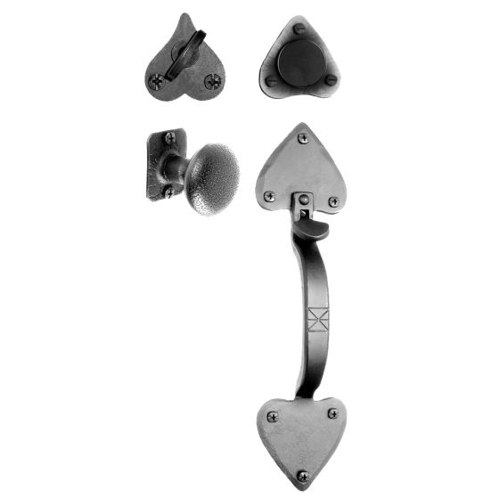 Forged Double Heart  Dummy Handle & Dummy Knob Set