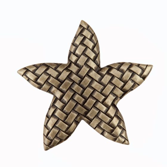 Antique Brass Woven Star Cabinet Knob