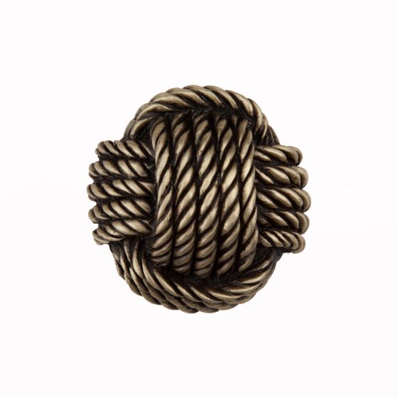 Antique Brass Monkey's Fist Cabinet Knob