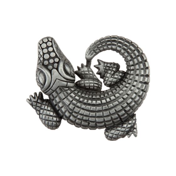 Antique Pewter Alligator Cabinet Knob