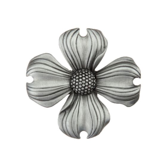 Antique Pewter Dogwood Cabinet Knob