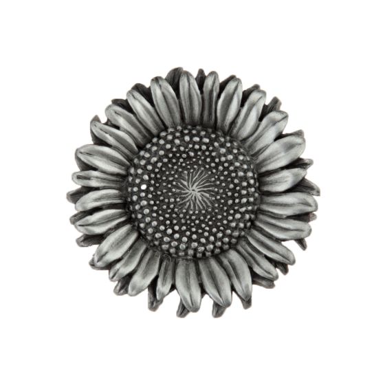 Antique Pewter Sunflower Cabinet Knob