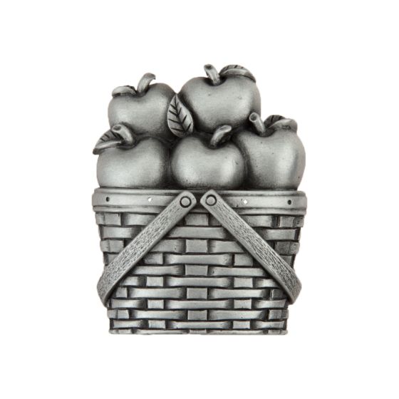 Antique Pewter Apple Basket Cabinet Knob