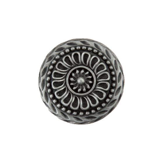 Antique Pewter Lace Circle Cabinet Knob