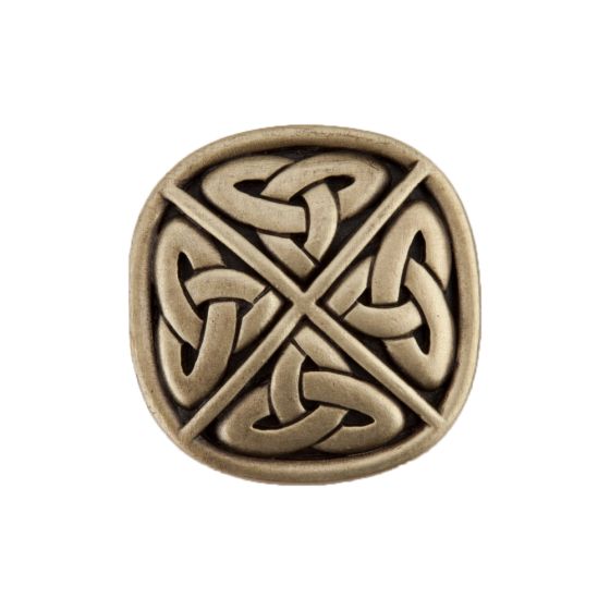 Antique Brass Celtic Square Cabinet Knob