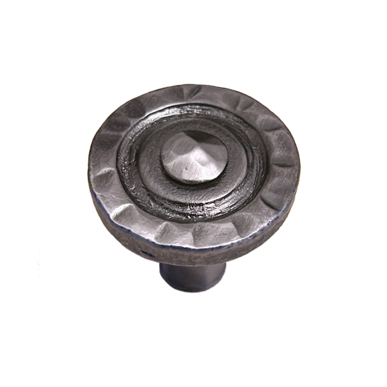 1" Round Knob with Rivet, Clear coat Natural Finish 