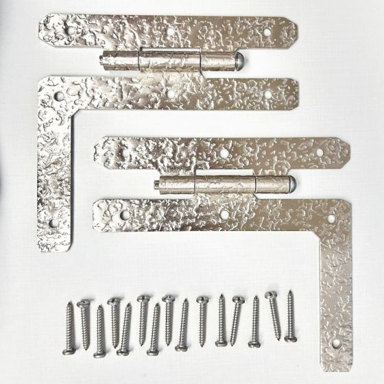 7" Flush HL Hinge Pair, Rough Nickel Finish