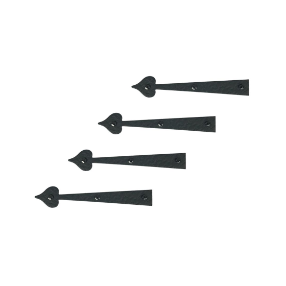 8-3/4" Decorative Rough Heart Shutter Hinge. Set of 4.