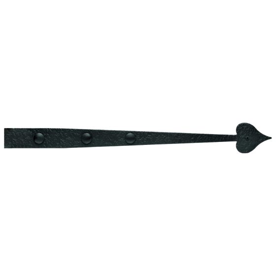 19-7/8" Decorative Rough Heart Gate Strap with Carriage Bolts