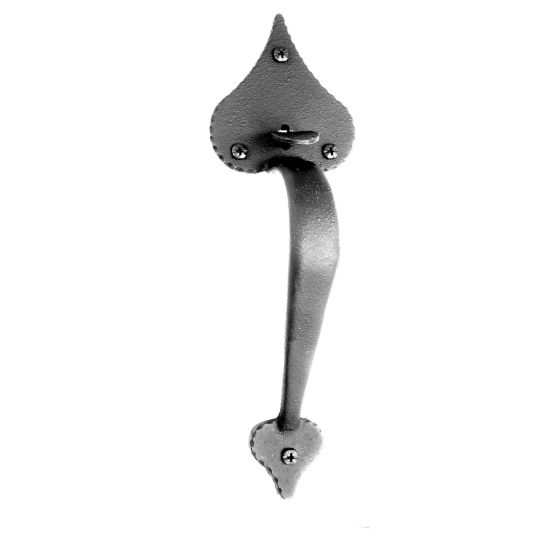 Large Heart Handle Dummy For Predilled Door, Black