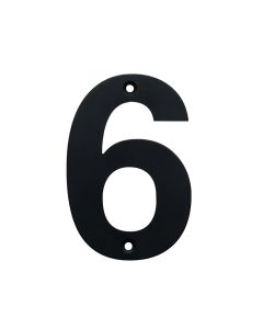 Black Stainless Steel House Number 6