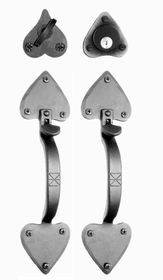 Forged Double Heart Double Handle Mortise Lock Set
