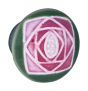 Small Round Green with Square Mauve Rose Ceramic Cabinet Pull