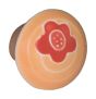 Small Round Gold with Red Flower Ceramic Cabinet Pull